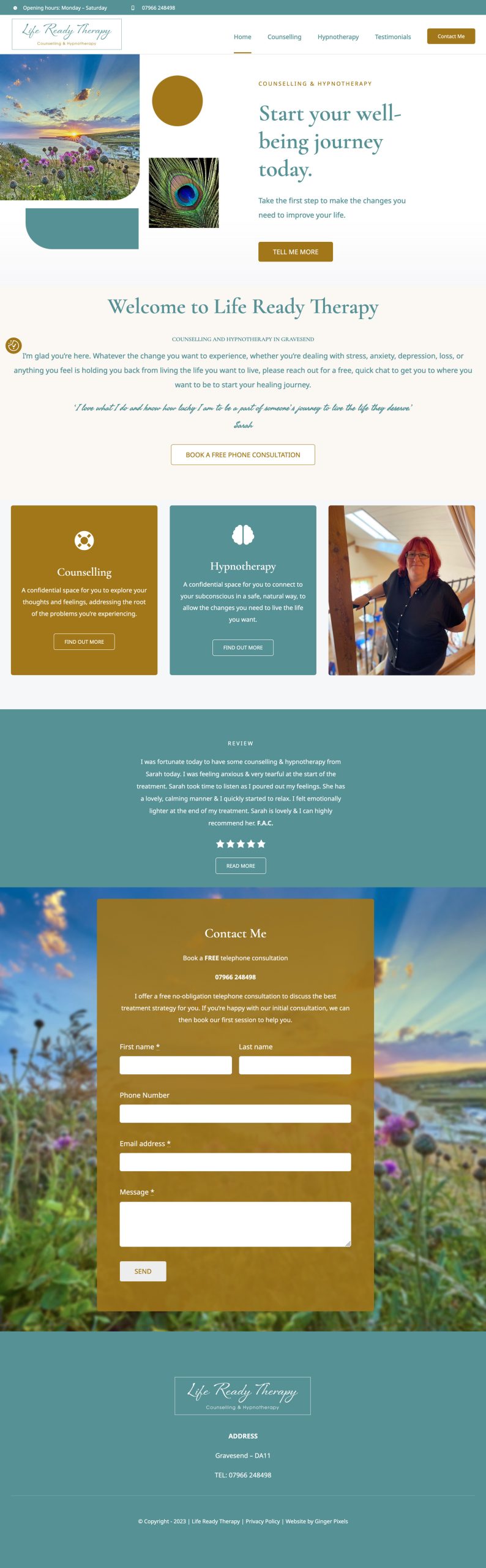 COUNSELLING AND HYPNOTHERAPY WEBSITE DESIGN